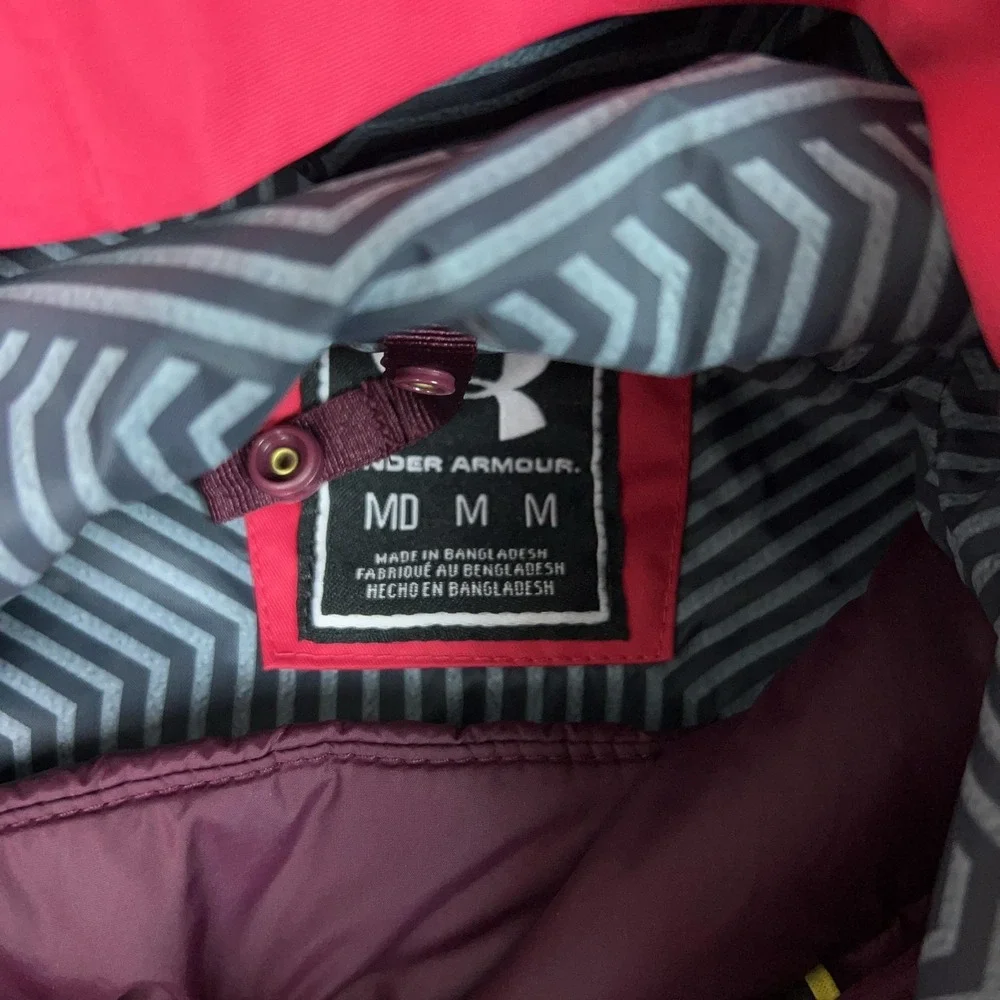 Under Armour Jacket Womens M Pink Red Storm 3 in 1 Hooded Ski Coat Outdoor Sport